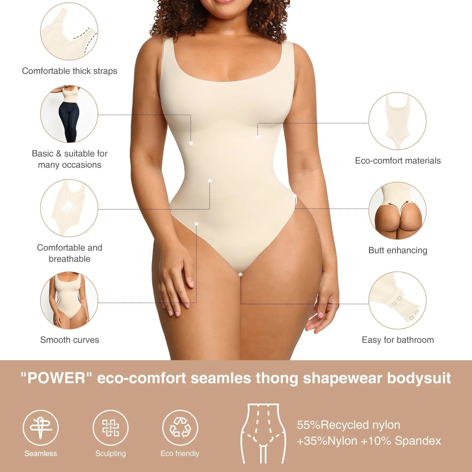 Classic Ivory Slimming Bodysuit Tank