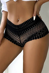 Black Sexy Decorative Mesh Lace Panty