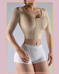 Strapless Top With Middle Sleeve Breasted Hood