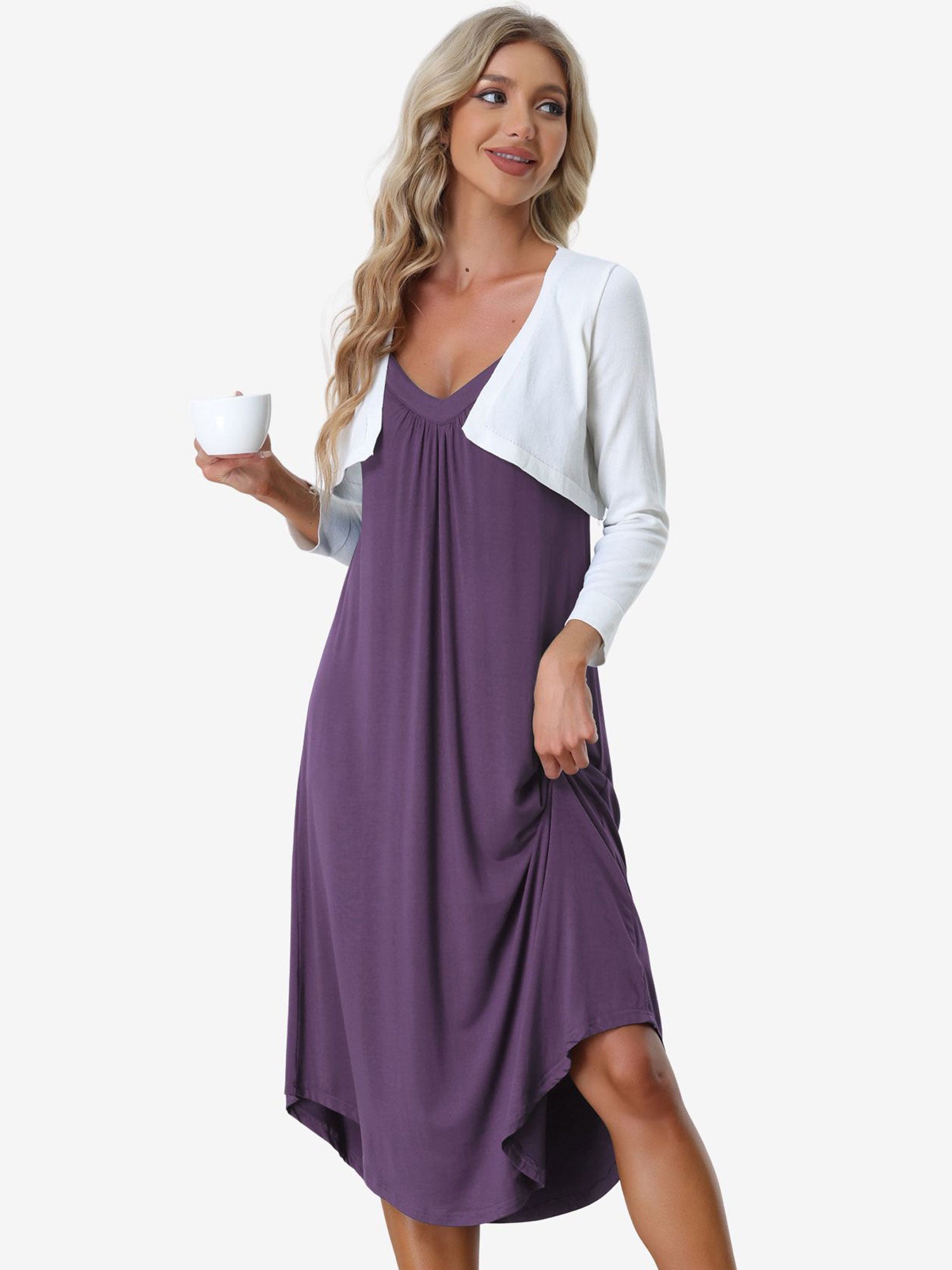 Spaghetti Strap Cami Nightdress Lounge Pajama Dress Nightgown