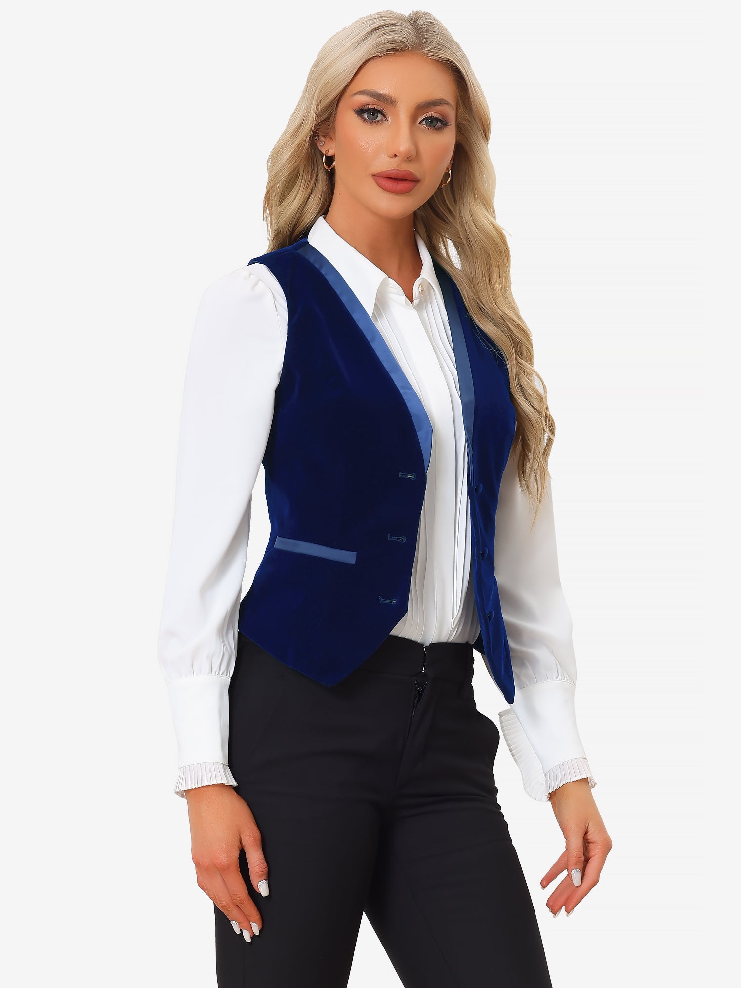 Retro Velvet Waistcoat V Neck Sleeveless Racerback Steampunk Vest