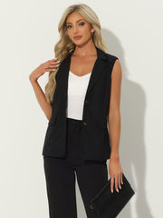 Sleeveless Business Casual Linen Work Office Vest