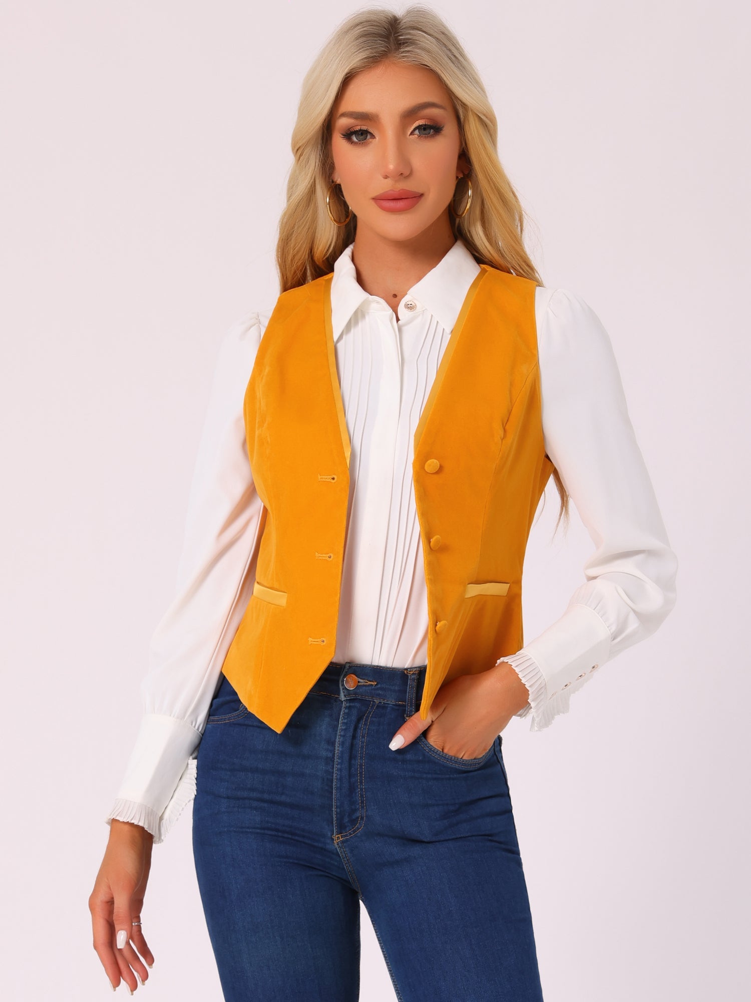 Retro Velvet Waistcoat V Neck Sleeveless Racerback Steampunk Vest