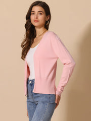 Casual Open Front Long Sleeve Knitted Cardigan