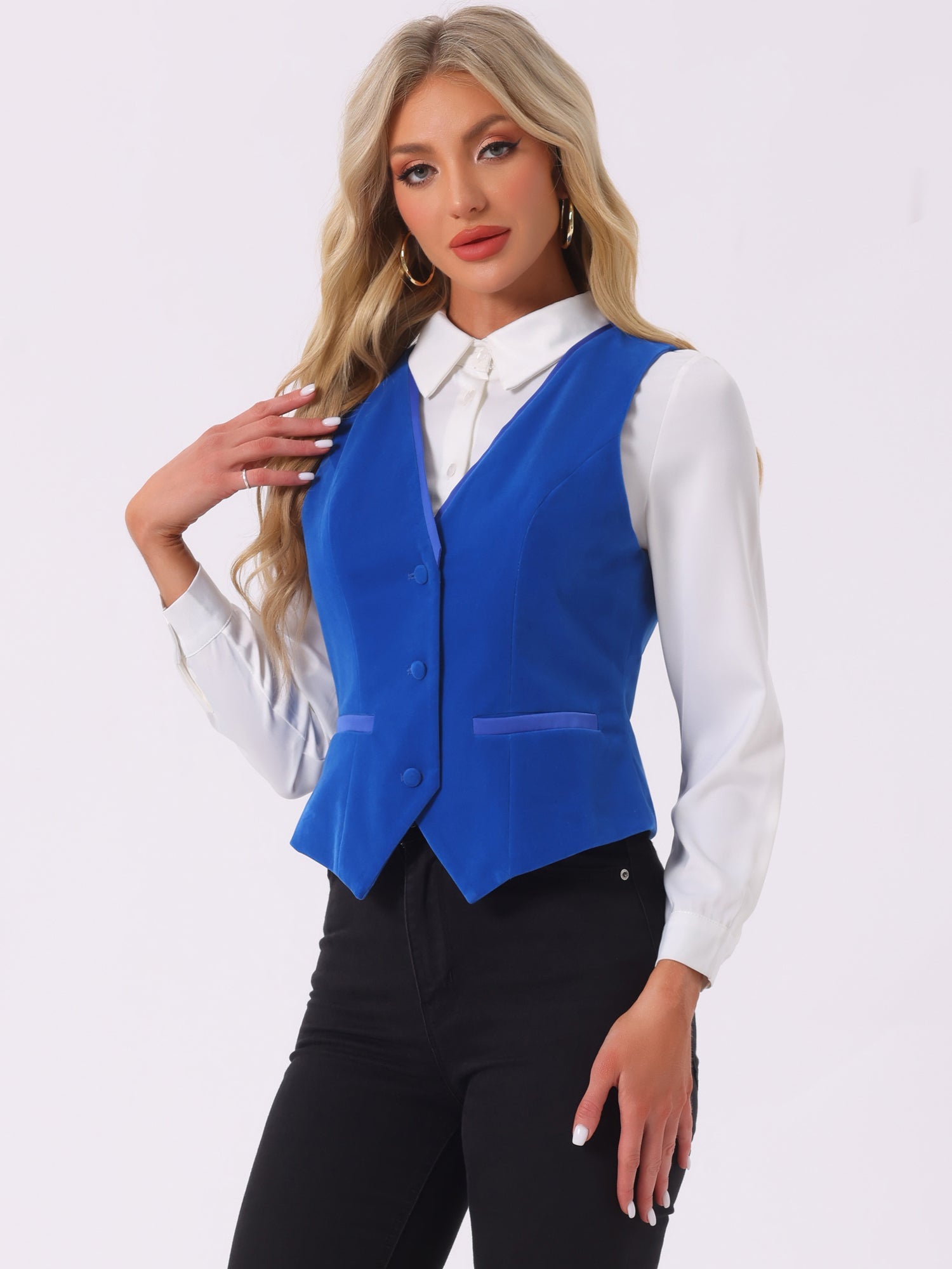 Retro Velvet Waistcoat V Neck Sleeveless Racerback Steampunk Vest