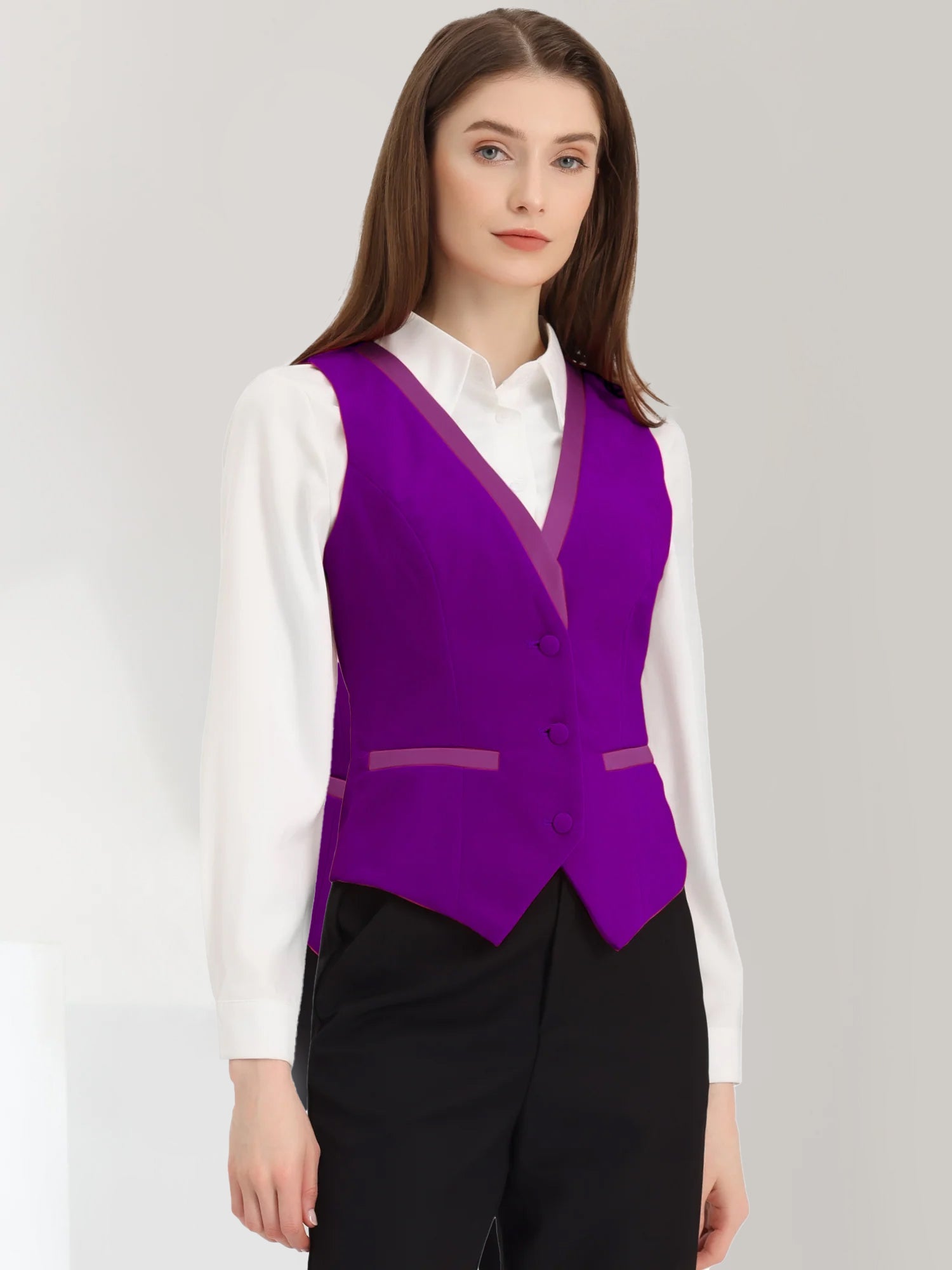 Retro Velvet Waistcoat V Neck Sleeveless Racerback Steampunk Vest