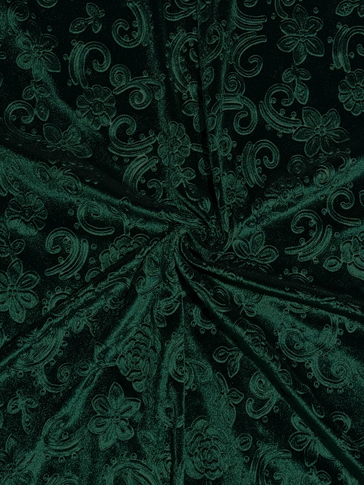 Elegant Vintage Velvet Floral V Neck Long Sleeves Maxi Dress