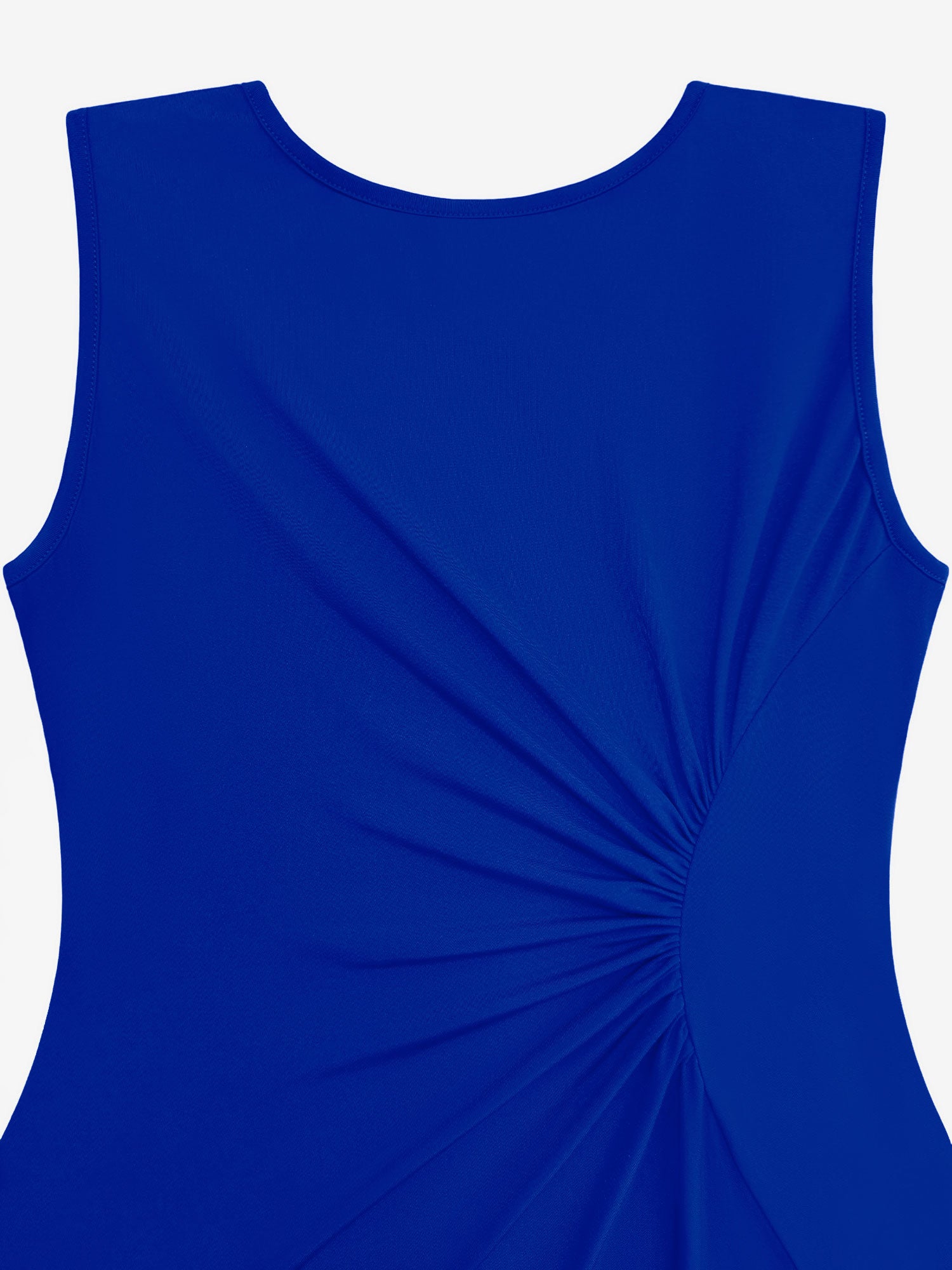 Sleeveless Ruched Irregular Hem Midi Dress