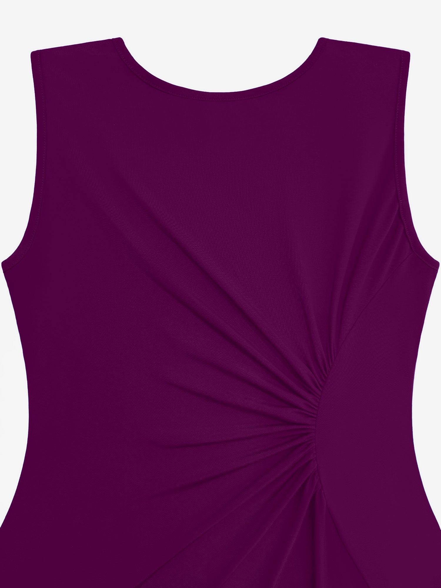 Sleeveless Ruched Irregular Hem Midi Dress