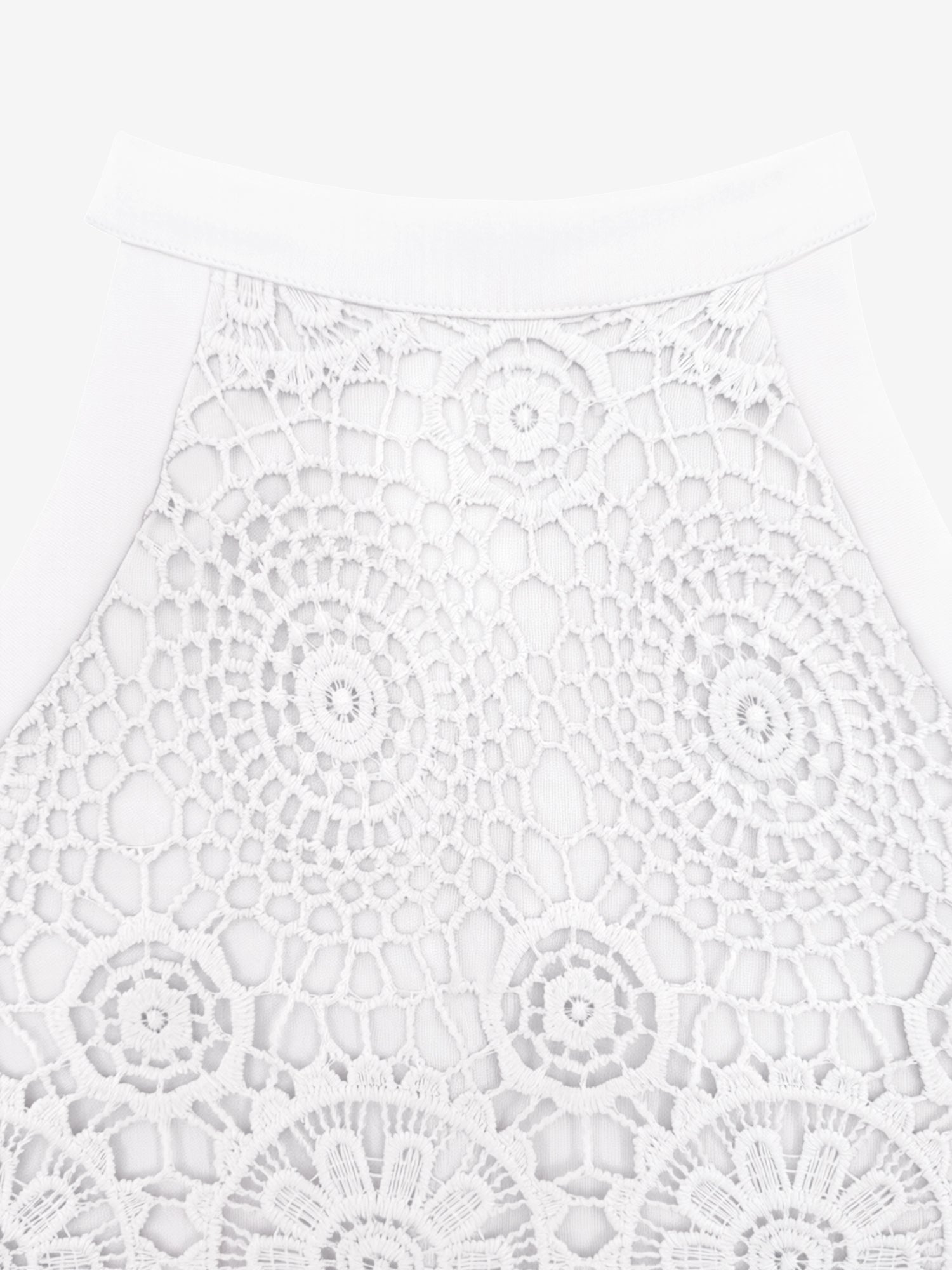 Elegant Floral Lace & Adjustable Straps Solid Color Halter Neck Lace Sleeveless Blouse