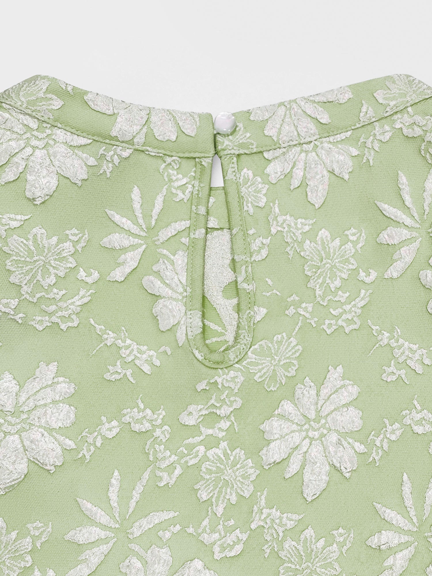 Puff Short Sleeve Flower Textured Mini Dress