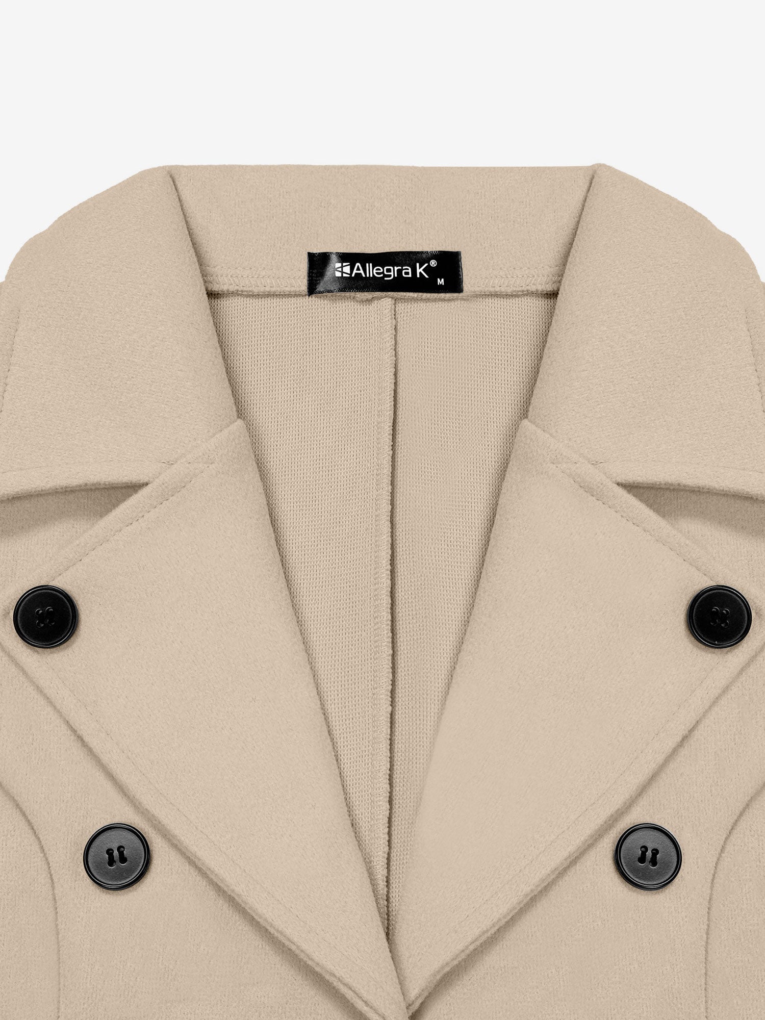 Notched Lapel Buttoned Decor Open Front Coat