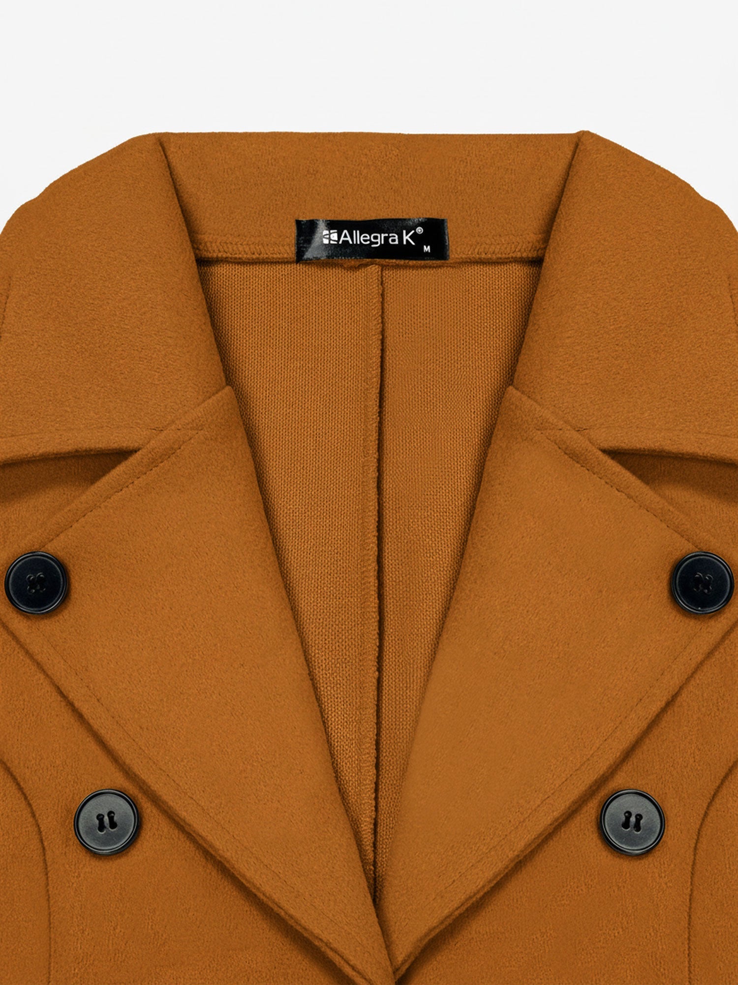 Notched Lapel Buttoned Decor Open Front Coat