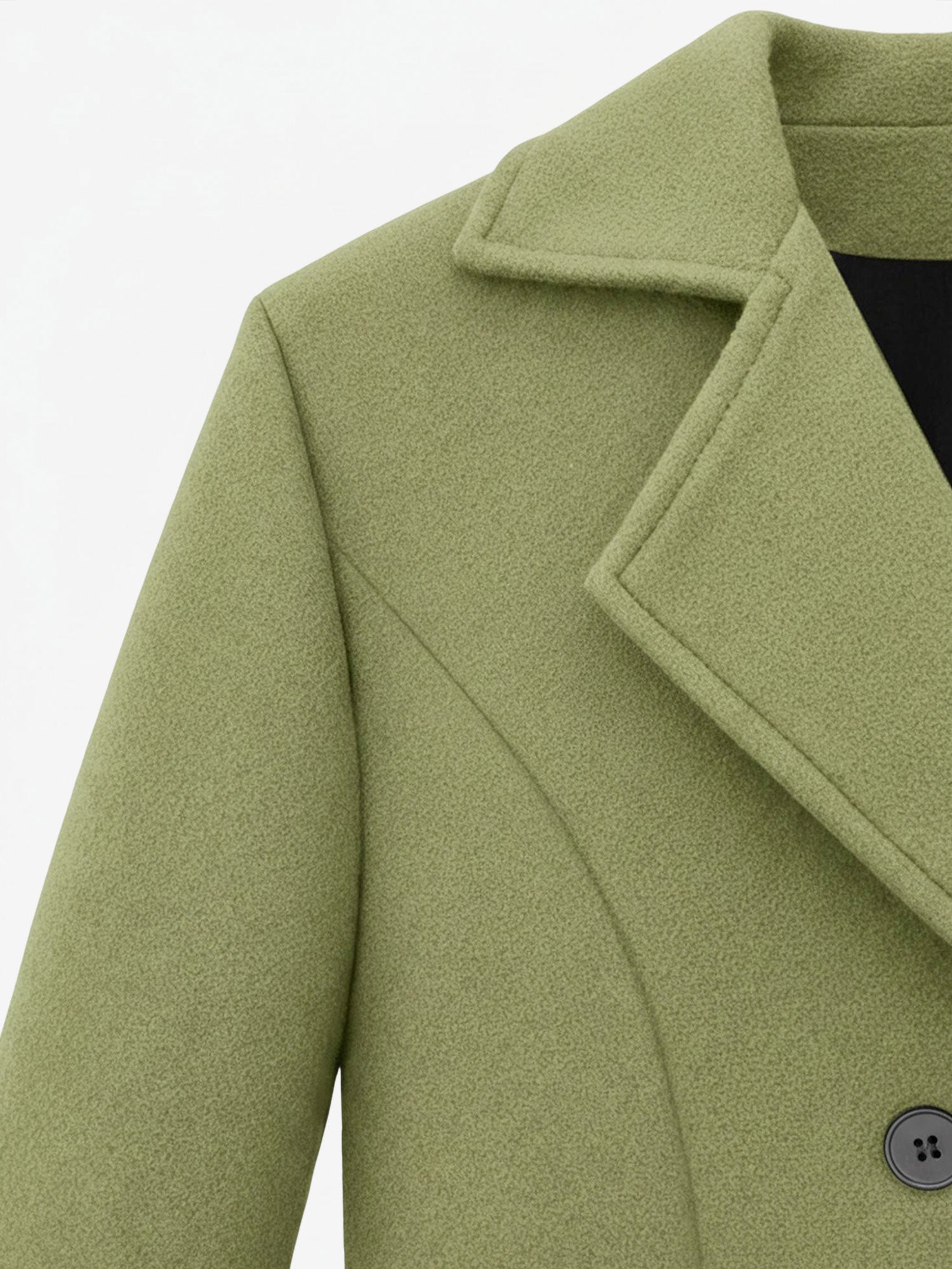 Notched Lapel Double-Breasted Fully Lined Mid-Length Coat