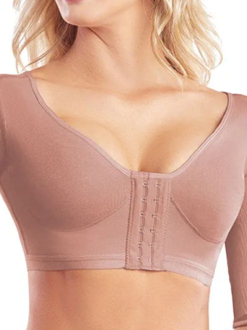 Women'S Post Surgical Surgery Bra Posture Corrector With Sleeves Brasier Post Operatorio
