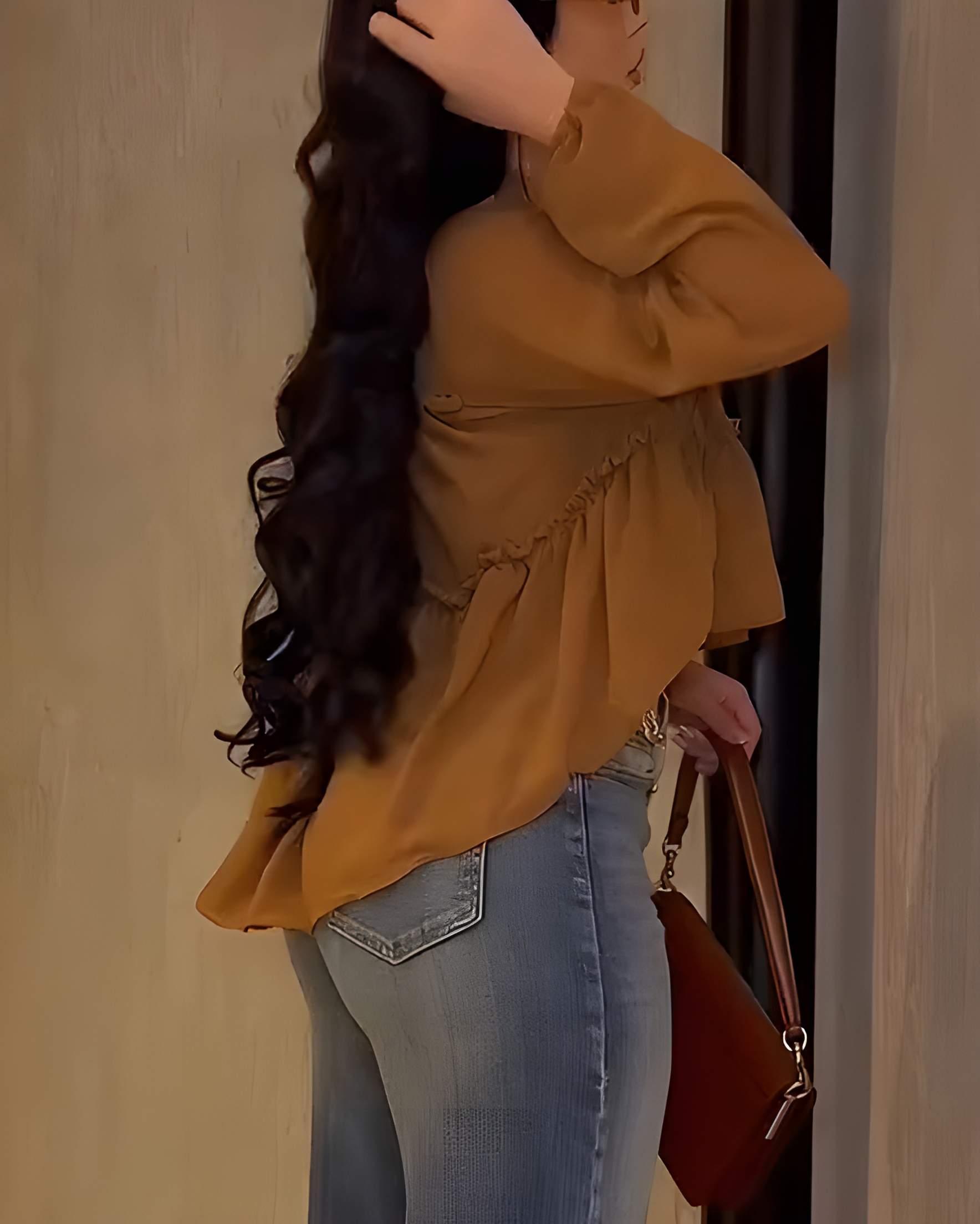 Women's Chiffon Ruffle Long Sleeve Shirt