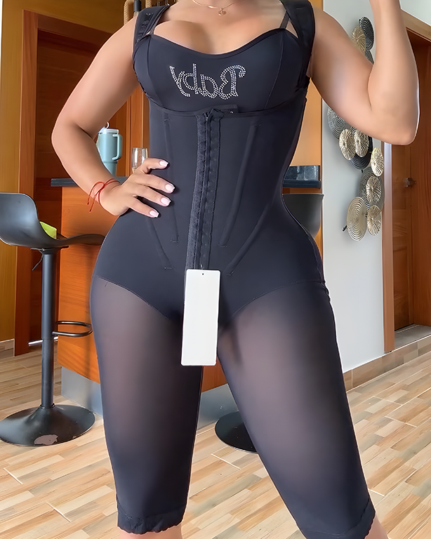 Side Bone Mid-Length Tummy-Control Sleeveless Body Shaper