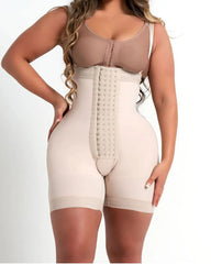 High Double Compression Garment Abdomen Control Hook And Eye Closure Tummy Control Adjustable Bodysuit