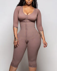 Bodyshaper For Women Hook And Eye Closure Long Sleeve Tummy Control  Breast Support Bodysuit Shapewear