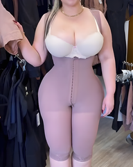 Front Zip Midi-Length Sleeveless Full Body Shaper