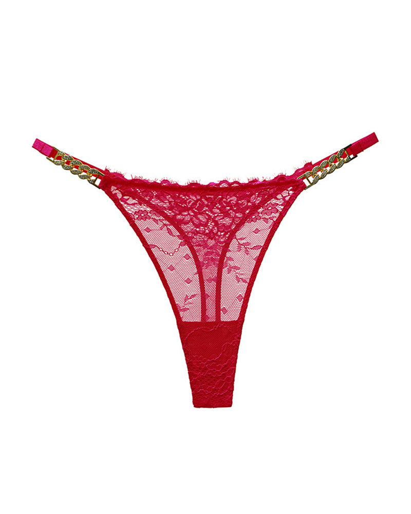 Sexy Rhinestone Metal Chain Women's Thong