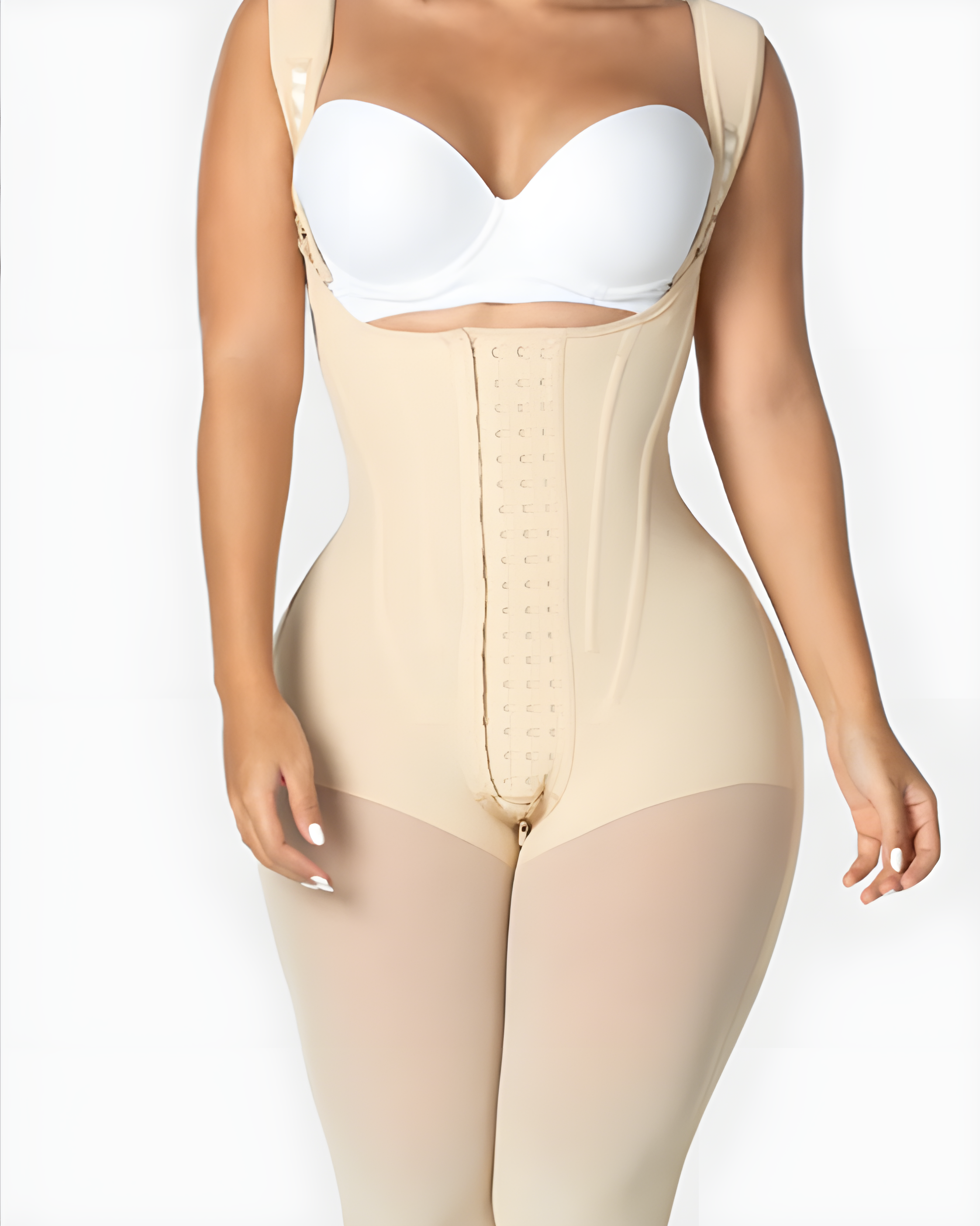 Side Bone Mid-Length Tummy-Control Sleeveless Body Shaper