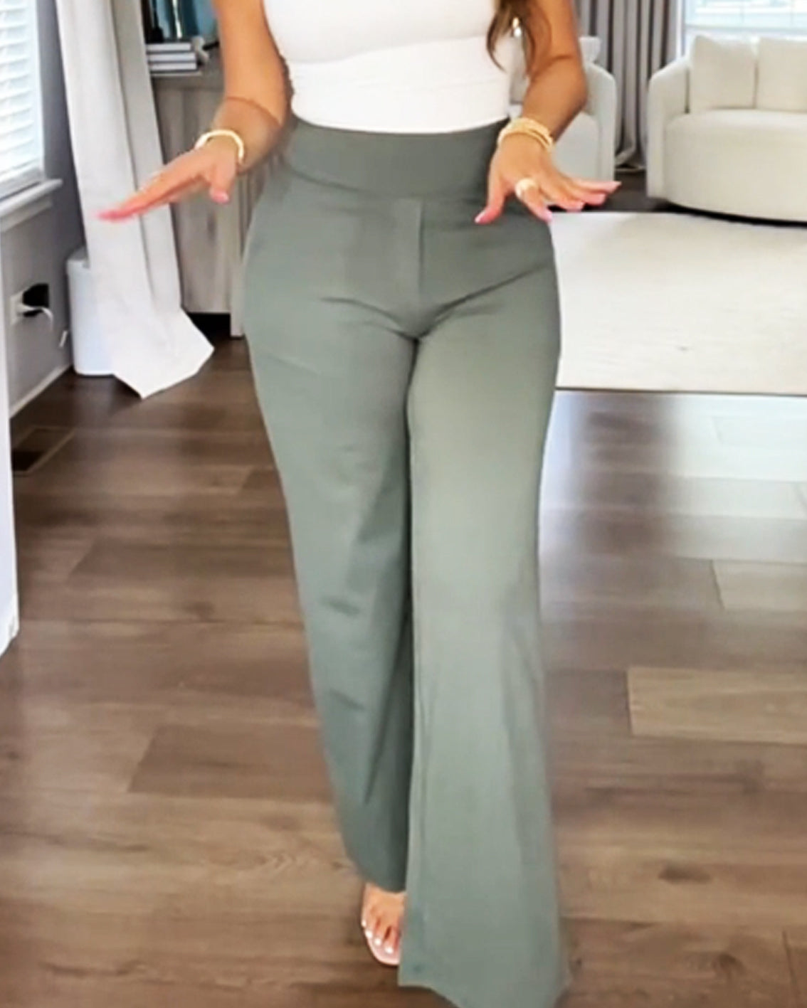 Casual High-Waisted Straight-Leg Yoga Pants with Loose Pockets | Comfort Fit