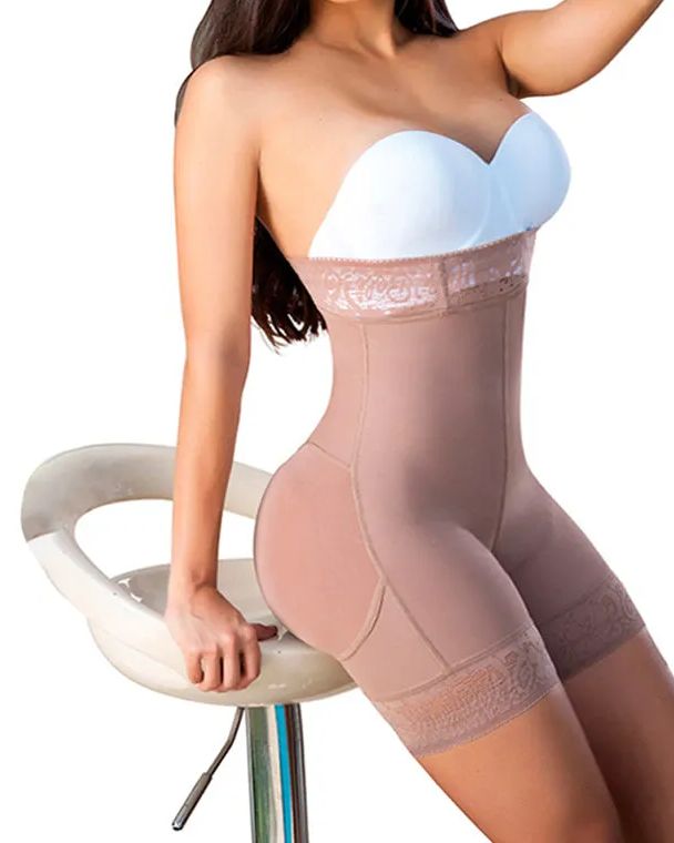 Women High Waist Short Powernet Seamless Pressure Abdomen