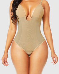 Plunge Shaper Thong Bodysuit