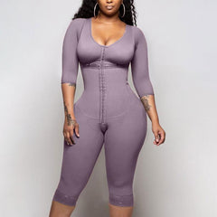 Bodyshaper For Women Hook And Eye Closure Long Sleeve Tummy Control  Breast Support Bodysuit Shapewear