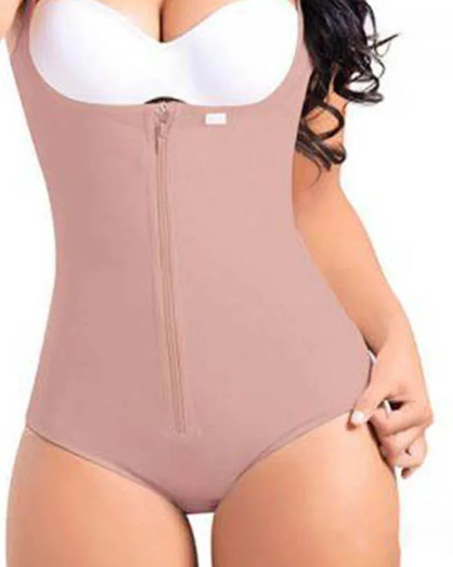 Women Postpartum Body Shaper With Zipper High Waist Cincher Flatten Abdomen Fajas