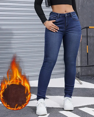 Fleece-Lined Stretch Skinny Jeans