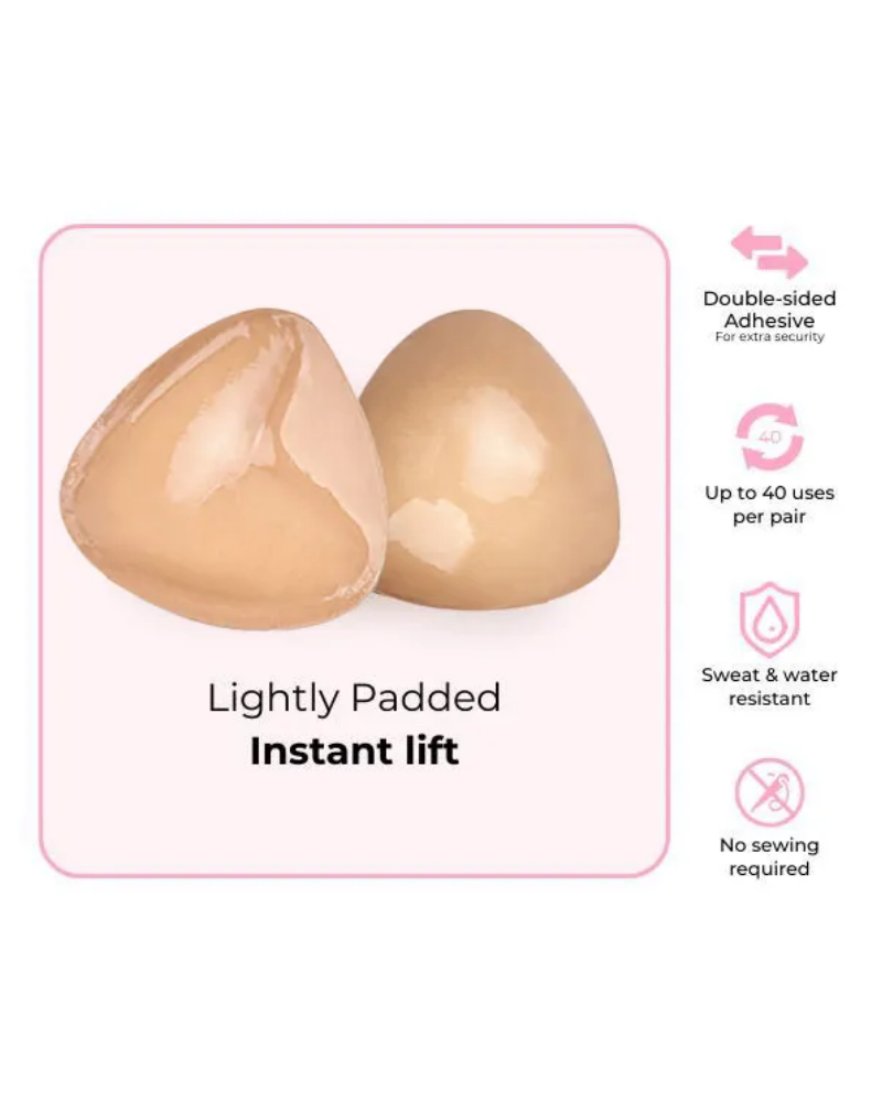 Invisible Lift - Patented Sticky Fashion Bra Inserts Prevents Nipple Slips No Sewing Required Low Cut Tops Womenswear