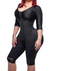 Full Body Support Arm Compression Shrink Waistband with Built-in Bra Corset Slimming Sleeve for Women