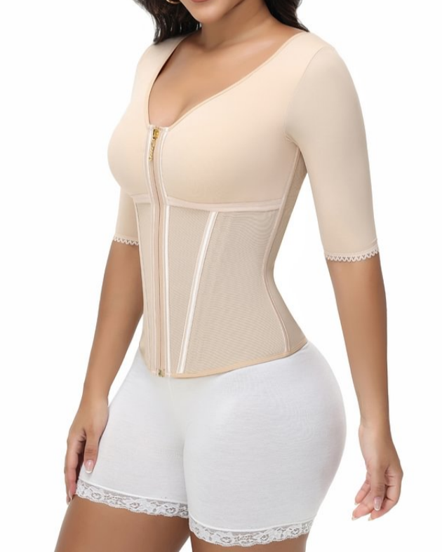 Women's Sleeved Body Sculpting Kit - Waist Cincher with Sleeves & Waist Trainer for Full-Body Contouring