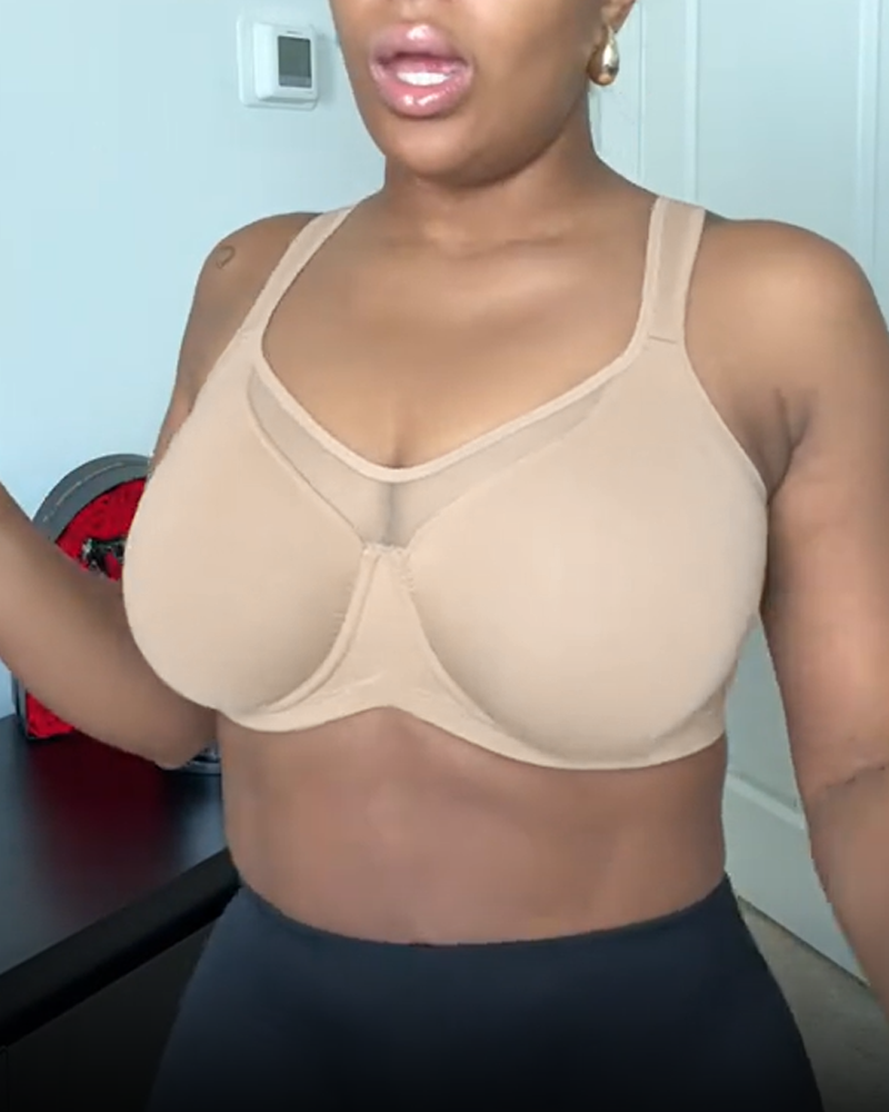 Underwired Unpadded Full-Coverage Bra With Wide Shoulder Straps