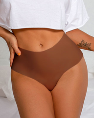 Mid-Waist Seamless Non-Pinch Ice Silk Breathable Thong Underwear