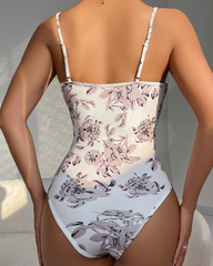 Printed Fishbone Underwire Shaping Bodysuit