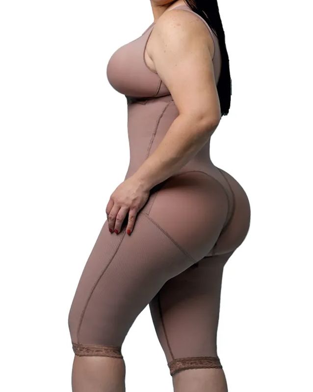 Women's Compression Shapewear Knee-length Girdle With Bra Slimming Bodysuit