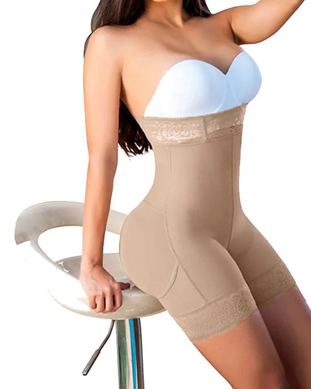 Women High Waist Short Powernet Seamless Pressure Abdomen