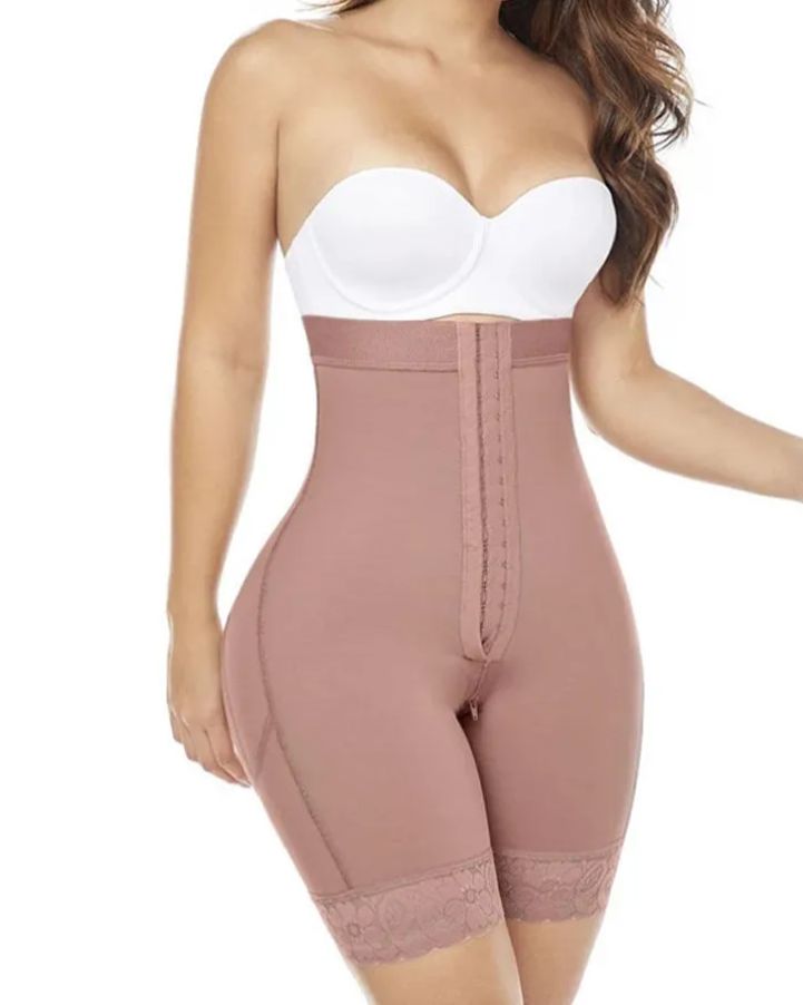 High Waist Tummy Control Adjustable Front Closure Shorts