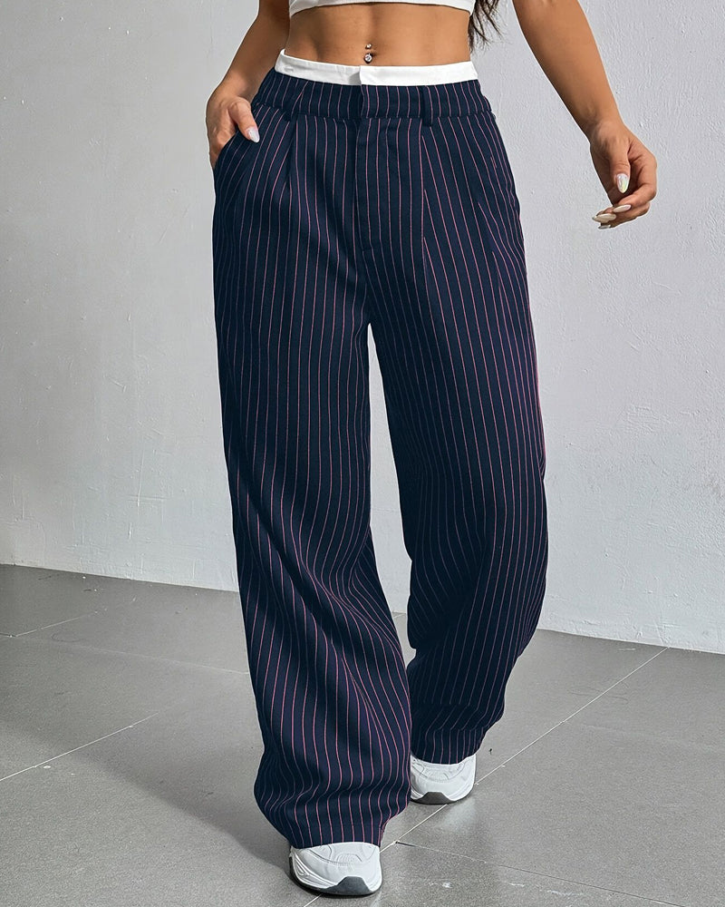 Simple Drape Loose Straight Pants