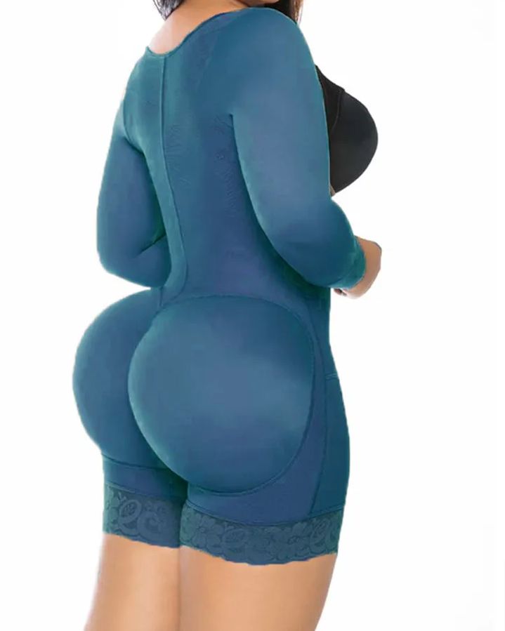 Women Full Body Waist Trainer Zipper Tummy Control Upper Arm Open Bust Slimmer Corset Shaper Girdle