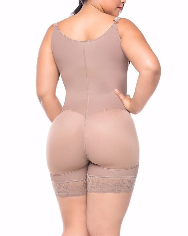Women's Butt Lifting Open Bust Bodysuit Body Shaper With Zipper Shapewear Slimming Compression Faja With Straps Ref2132