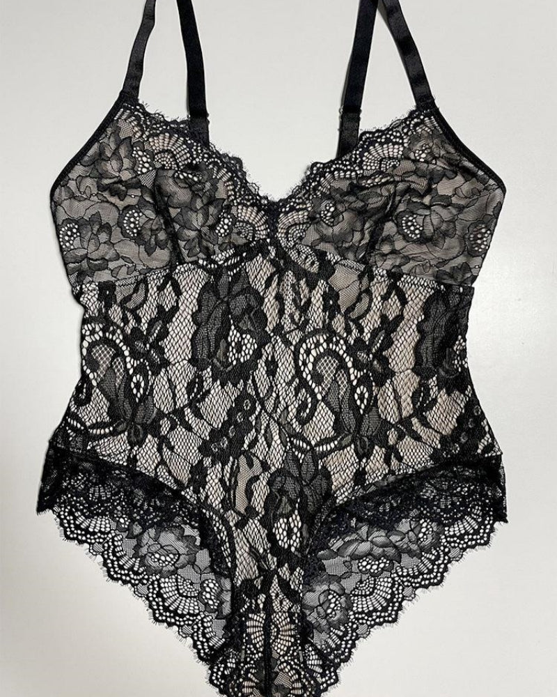 Lace Smooth Firm Control Thong Bodysuit