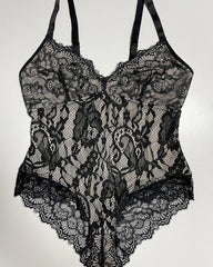 Lace Smooth Firm Control Thong Bodysuit
