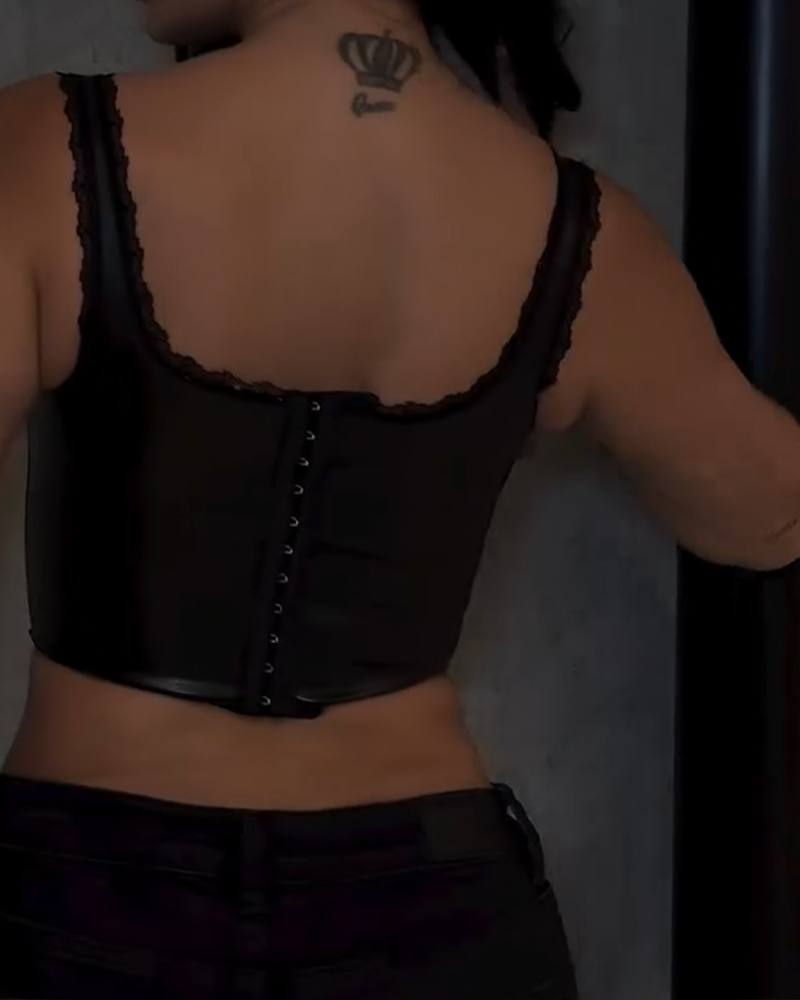 Leather Lace Camisole Corset