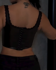 Leather Lace Camisole Corset