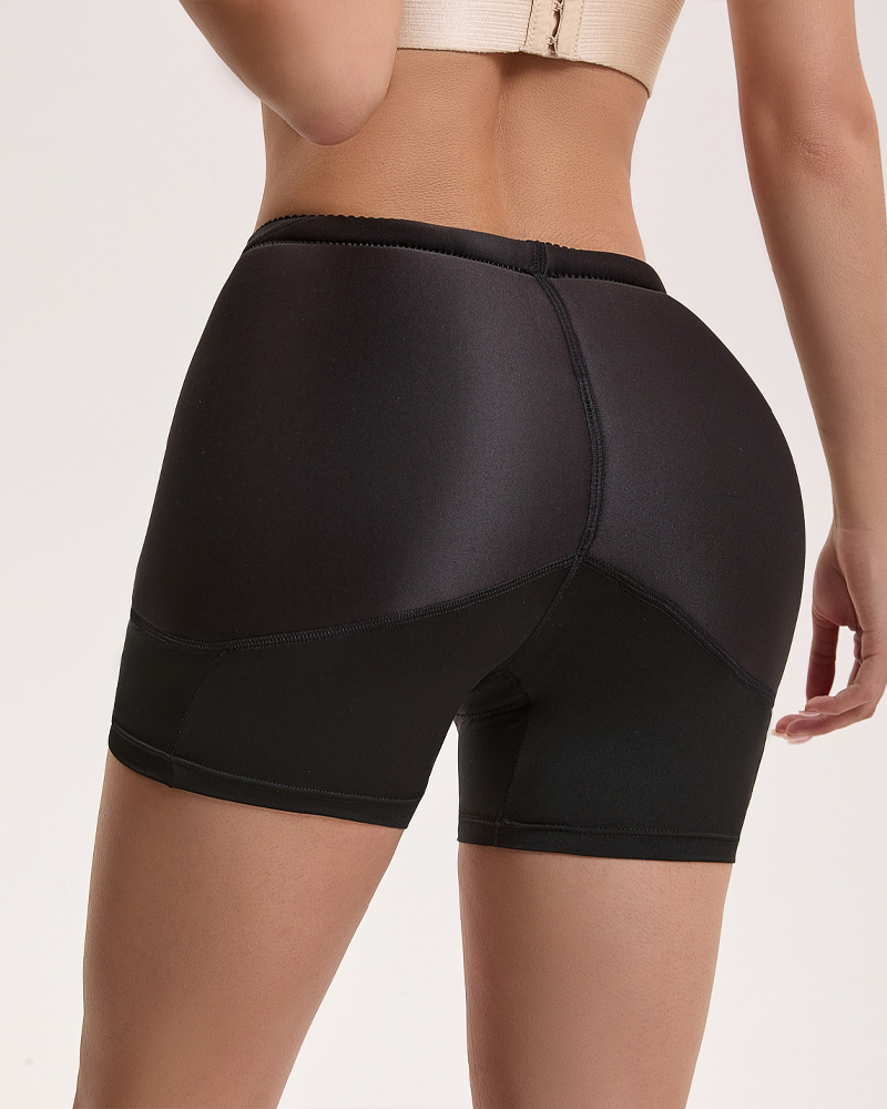 High Waisted Tummy Control Butt Lifter Shapewear Shorts With Padded Hip Pads