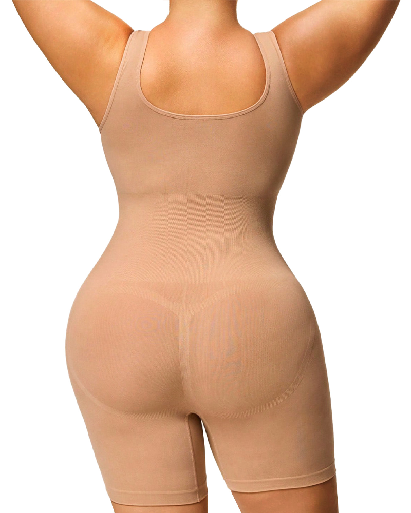 Plus Size Open Crotch Bodysuit With Tummy Control And Waist Shaping